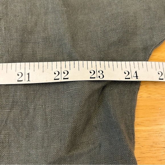 LUNGO L’ARNO Linen Olive Green Shift Plus Size Dress Size 1X - Picture 5 of 8